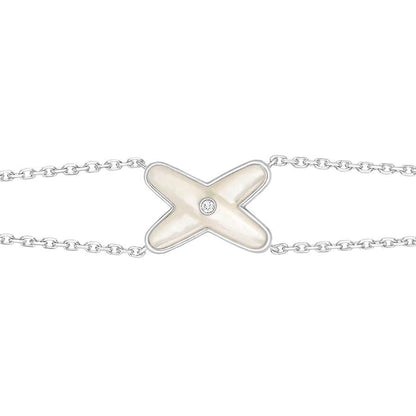 [Clover Jewels]JEUX BRACELET WHITE MOP SILVER 1 DIAMOND