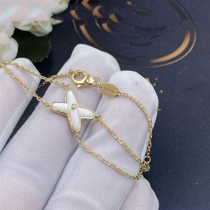 [Clover Jewels]JEUX BRACELET WHITE MOP GOLD 1 DIAMOND