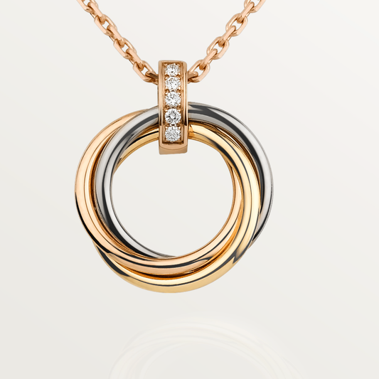 [Clover Jewels]TRINITY NECKLACE GOLD  DIAMONDS