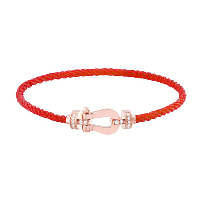 [Clover Jewels]FORCE 10 HALF DIAMOND PINK GOLD RED CORDERI LARGE AND MEDIUM MODEL