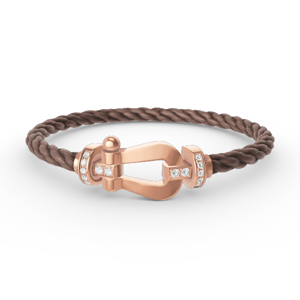 [Clover Jewels]FORCE LARGE HORSESHOE HALF DIAMOND BRACELET ROSE GOLD