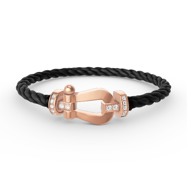 [Clover Jewels]FORCE LARGE HORSESHOE HALF DIAMOND BRACELET ROSE GOLD