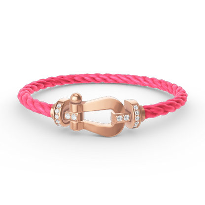 [Clover Jewels]FORCE LARGE HORSESHOE HALF DIAMOND BRACELET ROSE GOLD