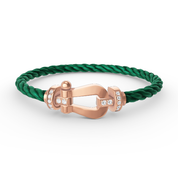 [Clover Jewels]FORCE LARGE HORSESHOE HALF DIAMOND BRACELET ROSE GOLD