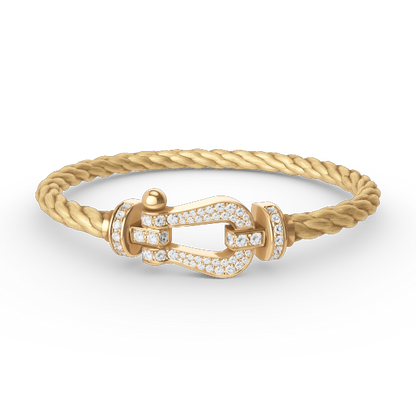 [Clover Jewels]FORCE LARGE HORSESHOE FULL DIAMOND BRACELET GOLD