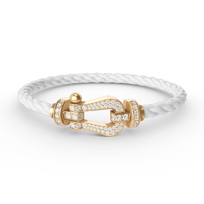 [Clover Jewels]FORCE LARGE HORSESHOE FULL DIAMOND BRACELET GOLD