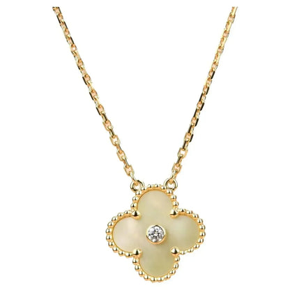 [Clover Jewels]CLOVER 15MM DIAMOND GOLD MOTHER OF PEARL NECKLACE