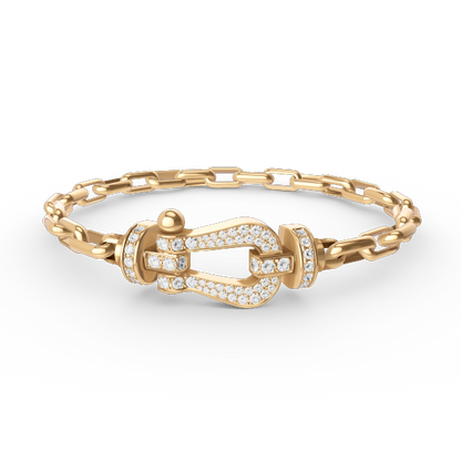 [Clover Jewels]FORCE LARGE HORSESHOE CLASP  METAL BRACELET