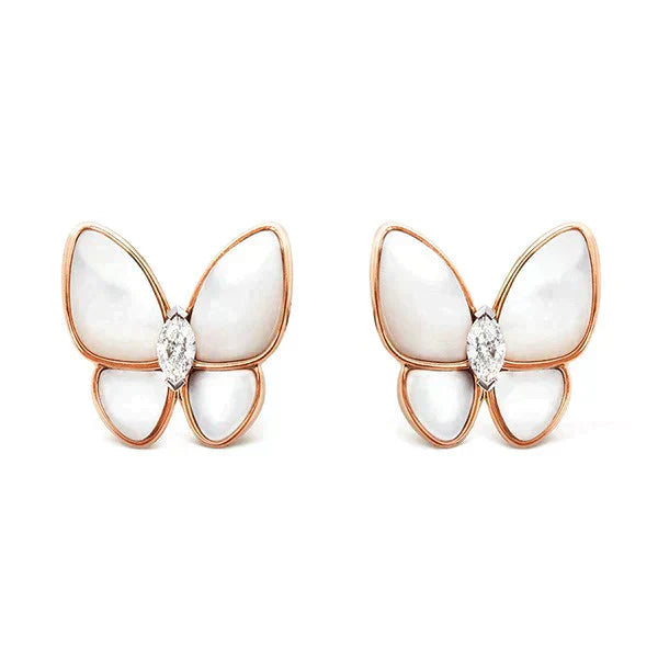 [Clover Jewels]BUTTERFLY MOP DIAMOND EARRINGS