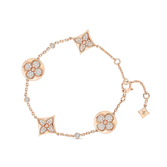 [Clover Jewels]STAR AND SUN 4 MOTIFS GOLD DIAMONDS BRACELET