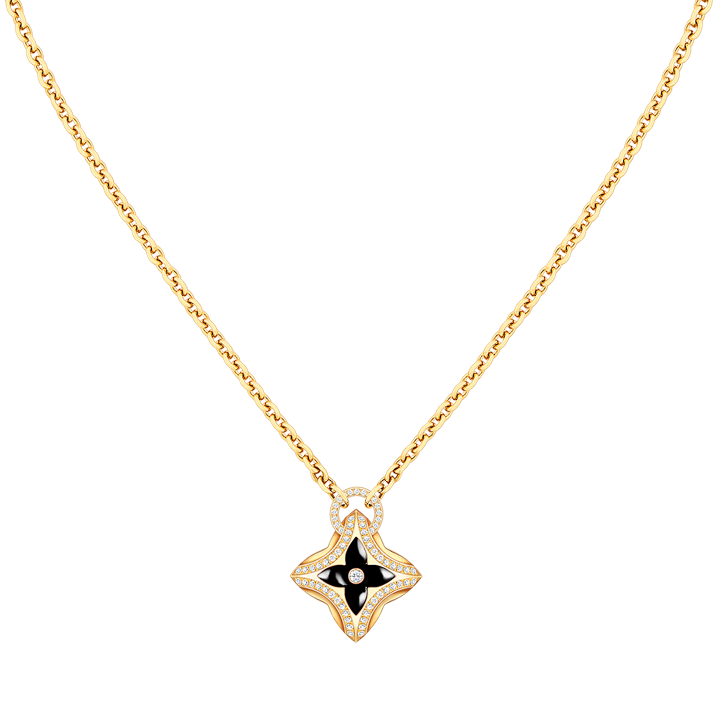 [Clover Jewels]STAR PEDANT PINK GOLD DIAMOND NECKLACE