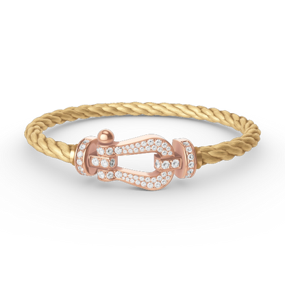 [Clover Jewels]FORCE LARGE HORSESHOE FULL DIAMOND BRACELET ROSE GOLD