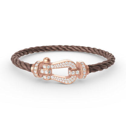 [Clover Jewels]FORCE LARGE HORSESHOE FULL DIAMOND BRACELET ROSE GOLD