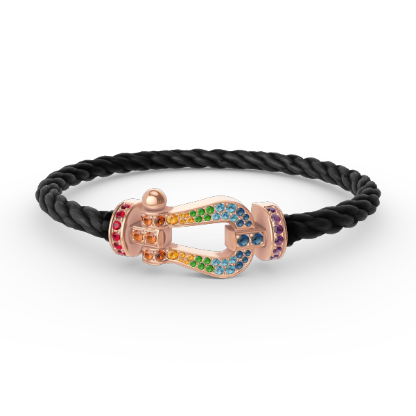 [Clover Jewels]FORCE LARGE HORSESHOE  COLORED DIAMOND BRACELET ROSE GOLD