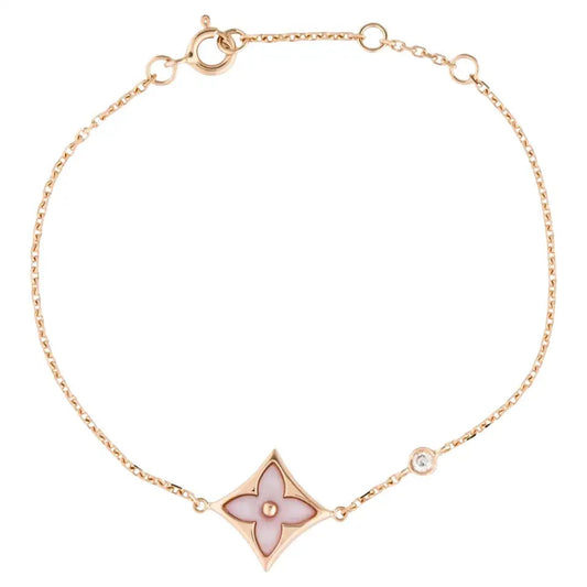 [Clover Jewels]STAR 1 DIAMOND PINK GOLD BRACELET