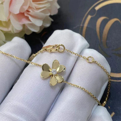 [Clover Jewels]FRIVOLE GOLD FLOWER PINK MALACHITE BRACELET