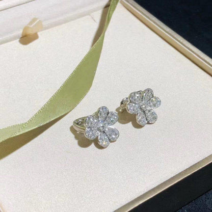 [Clover Jewels]FRIVOLE SILVER FLOWER DIAMOND EARRINGS