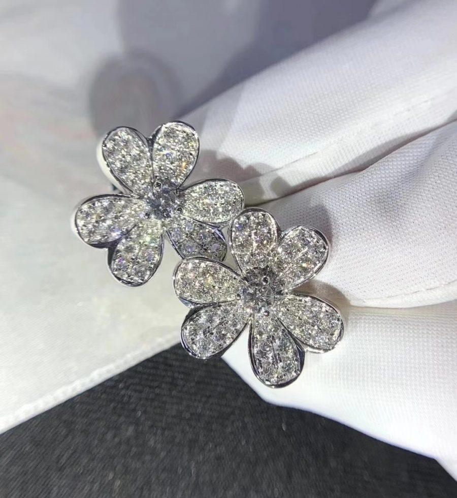 [Clover Jewels]FRIVOLE SILVER FLOWER DIAMOND EARRINGS