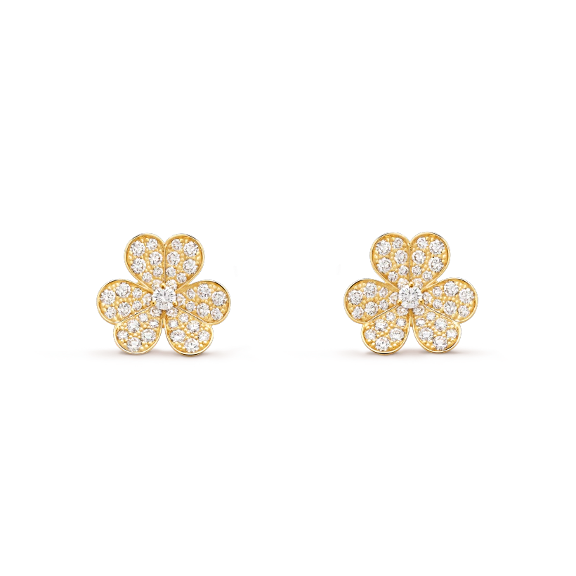 [Clover Jewels]FRIVOLE GOLD FLOWER DIAMOND EARRINGS