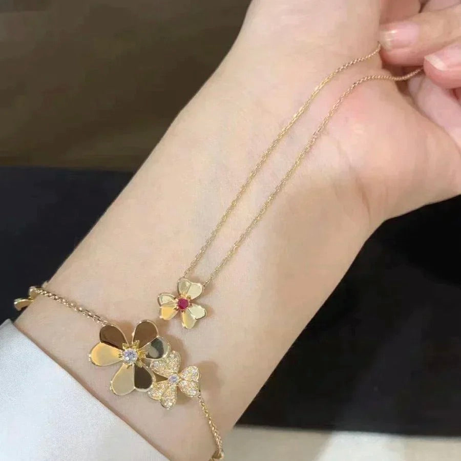 [Clover Jewels]FRIVOLE GOLD FLOWER NECKLACE