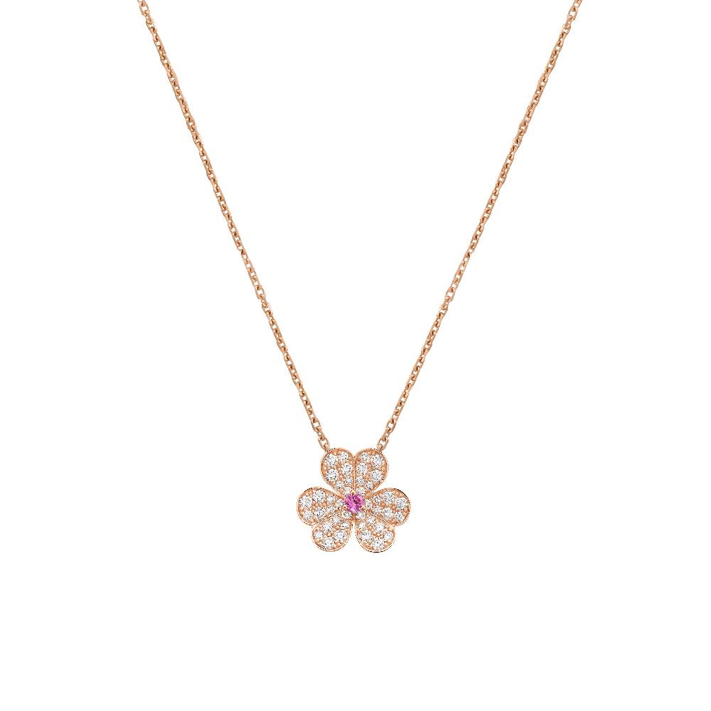 [Clover Jewels]FRIVOLE ROSE GOLD FLOWER DIAMOND NECKLACE