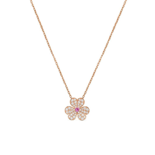 [Clover Jewels]FRIVOLE ROSE GOLD FLOWER DIAMOND NECKLACE