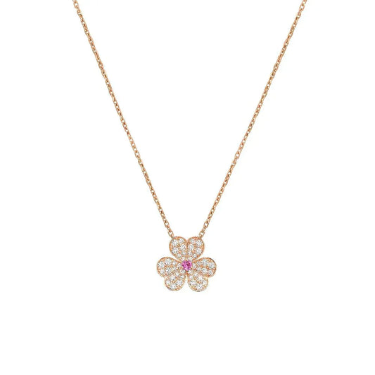 [Clover Jewels]FRIVOLE ROSE GOLD FLOWER DIAMOND NECKLACE