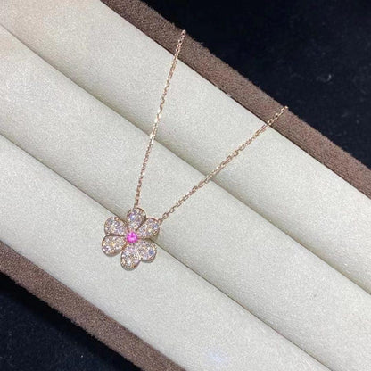 [Clover Jewels]FRIVOLE ROSE GOLD FLOWER DIAMOND NECKLACE