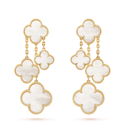 [Clover Jewels]CLOVER EARRINGS WHITE MOP 4 MOTIFS GOLD