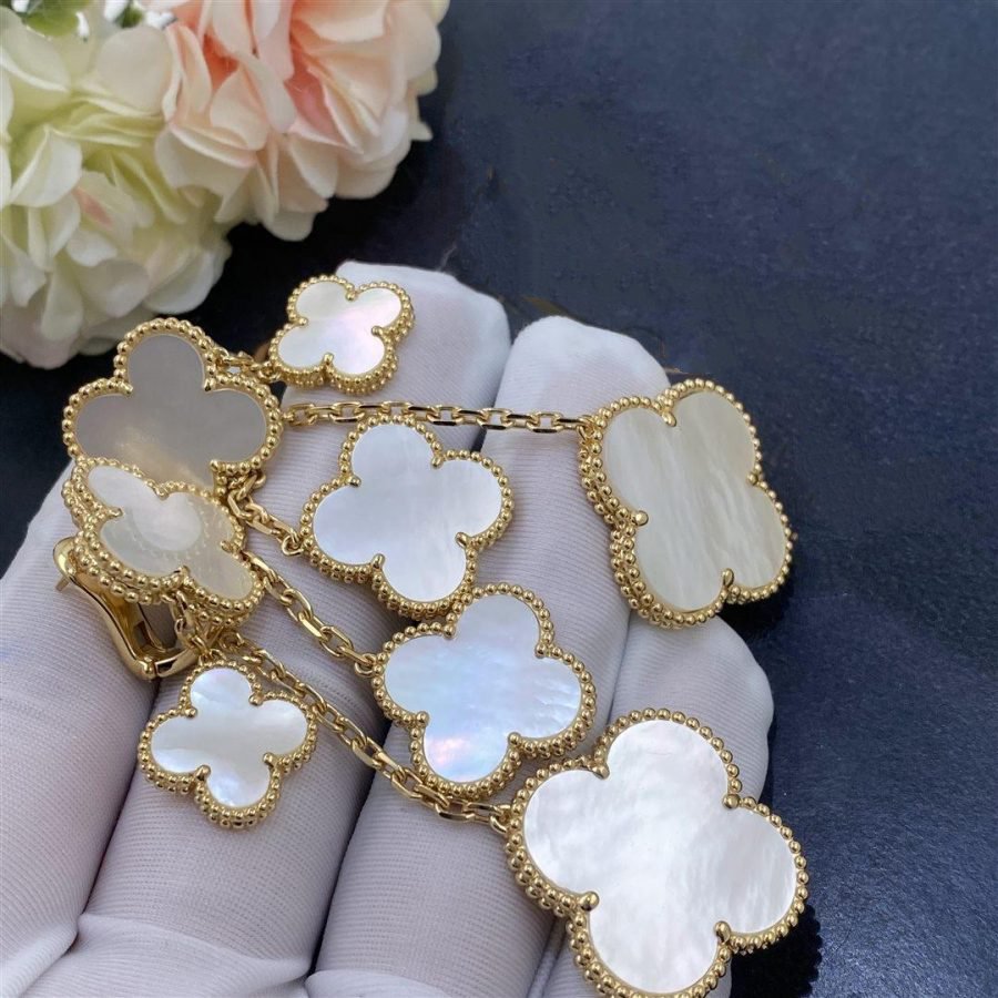 [Clover Jewels]CLOVER EARRINGS WHITE MOP 4 MOTIFS GOLD