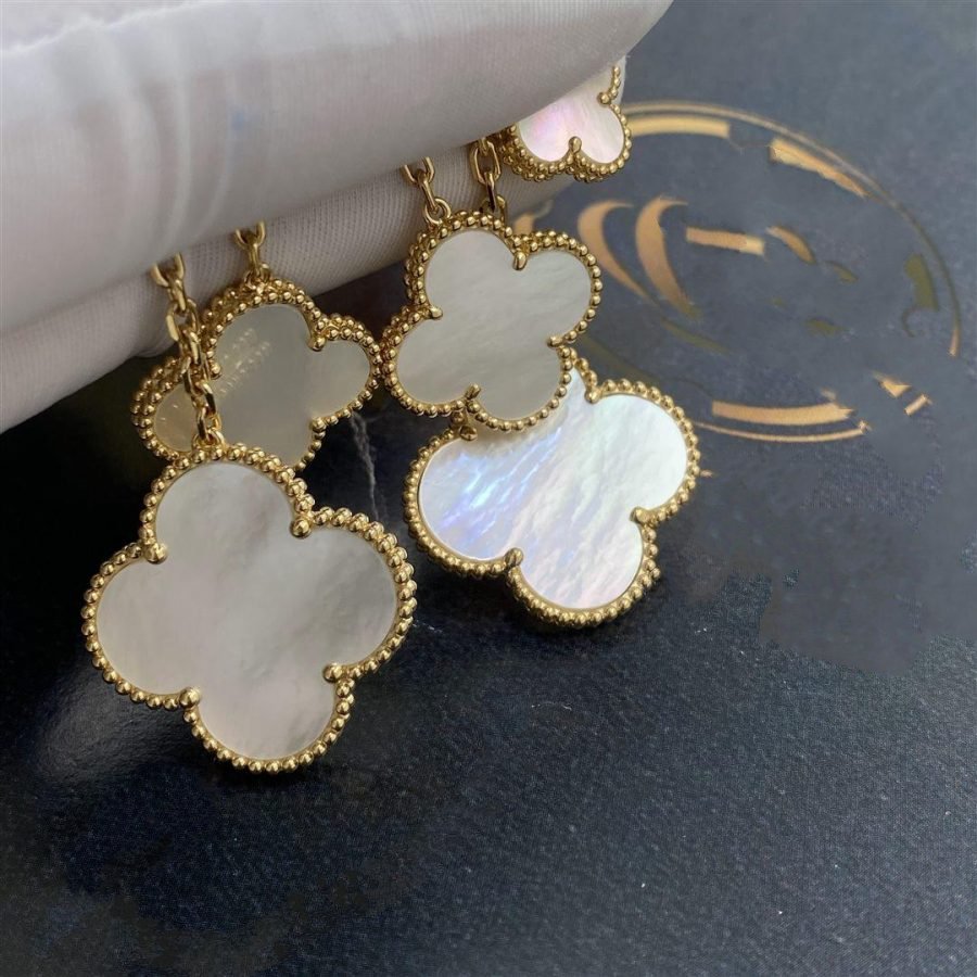 [Clover Jewels]CLOVER EARRINGS WHITE MOP 4 MOTIFS GOLD