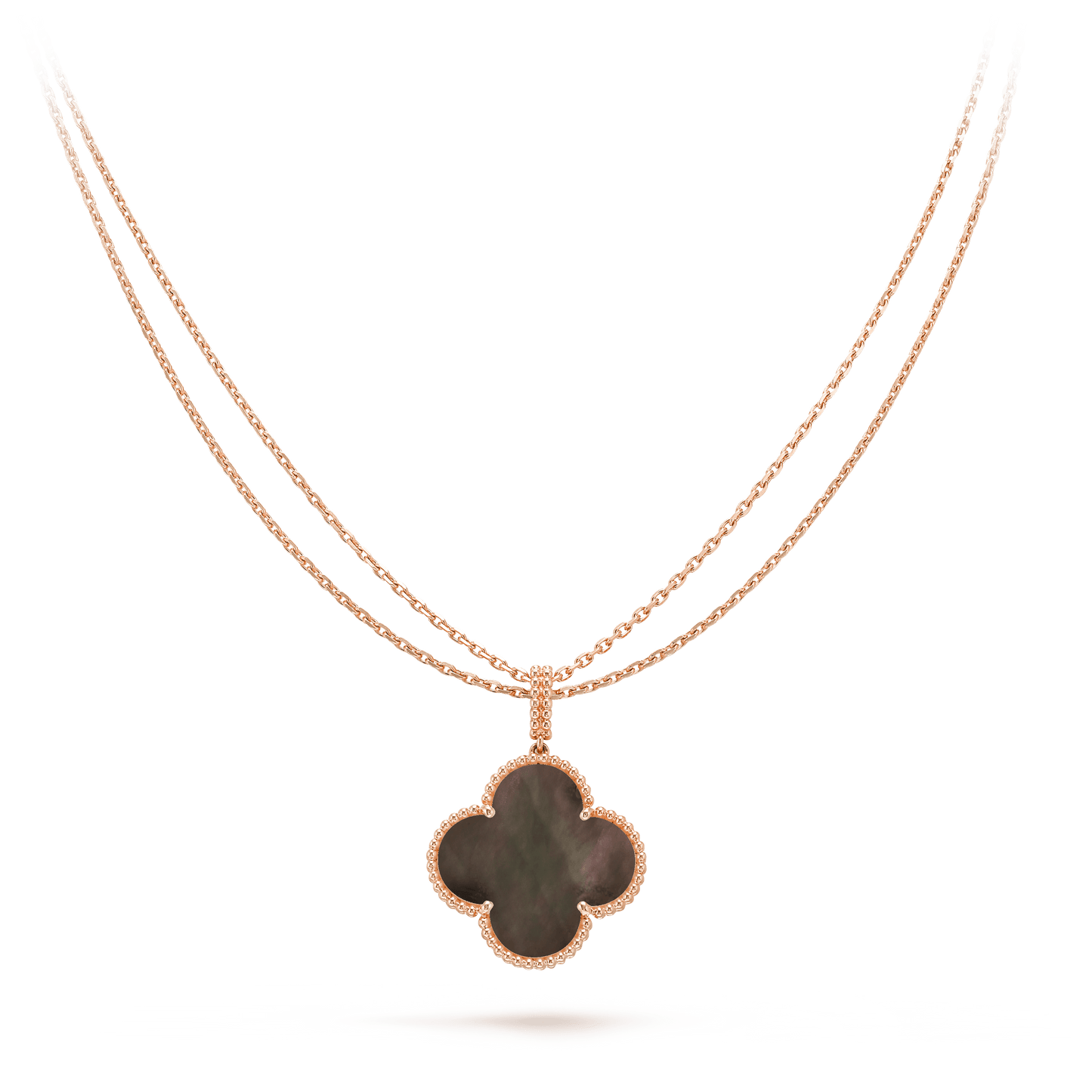 [Clover Jewels]CLOVER 25MM GOLD DARK MOP BIG CLOVER NECKLACE