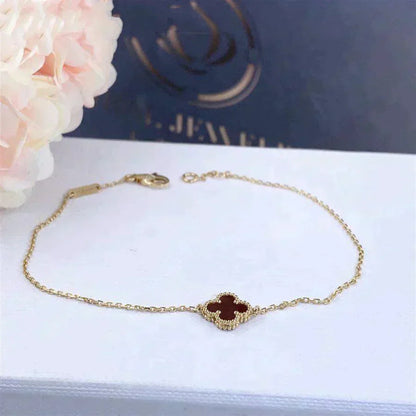 [Clover Jewels]CLOVER  CARNELIAN SINGLE FLOWER BRACELET