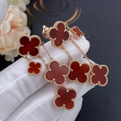 [Clover Jewels]CLOVER EARRINGS CARNELIAN 4 MOTIFS PINK GOLD