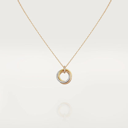 [Clover Jewels]TRINITY NECKLACE SILVER GOLD PINK GOLD DIAMONDS