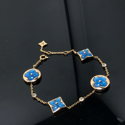 [Clover Jewels]STAR AND SUN 4 MOTIF BLUE BRACELET