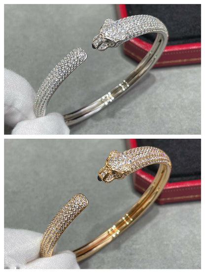 [Clover Jewels]PANTHERE FULL DIAMOND OPEN BRACELET