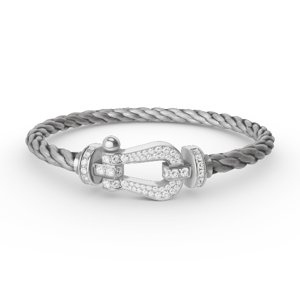 [Clover Jewels]FORCE LARGE HORSESHOE FULL DIAMOND BRACELET SILVER