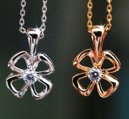 [Clover Jewels]FIOREVER NECKLACE DIAMOND CENTER