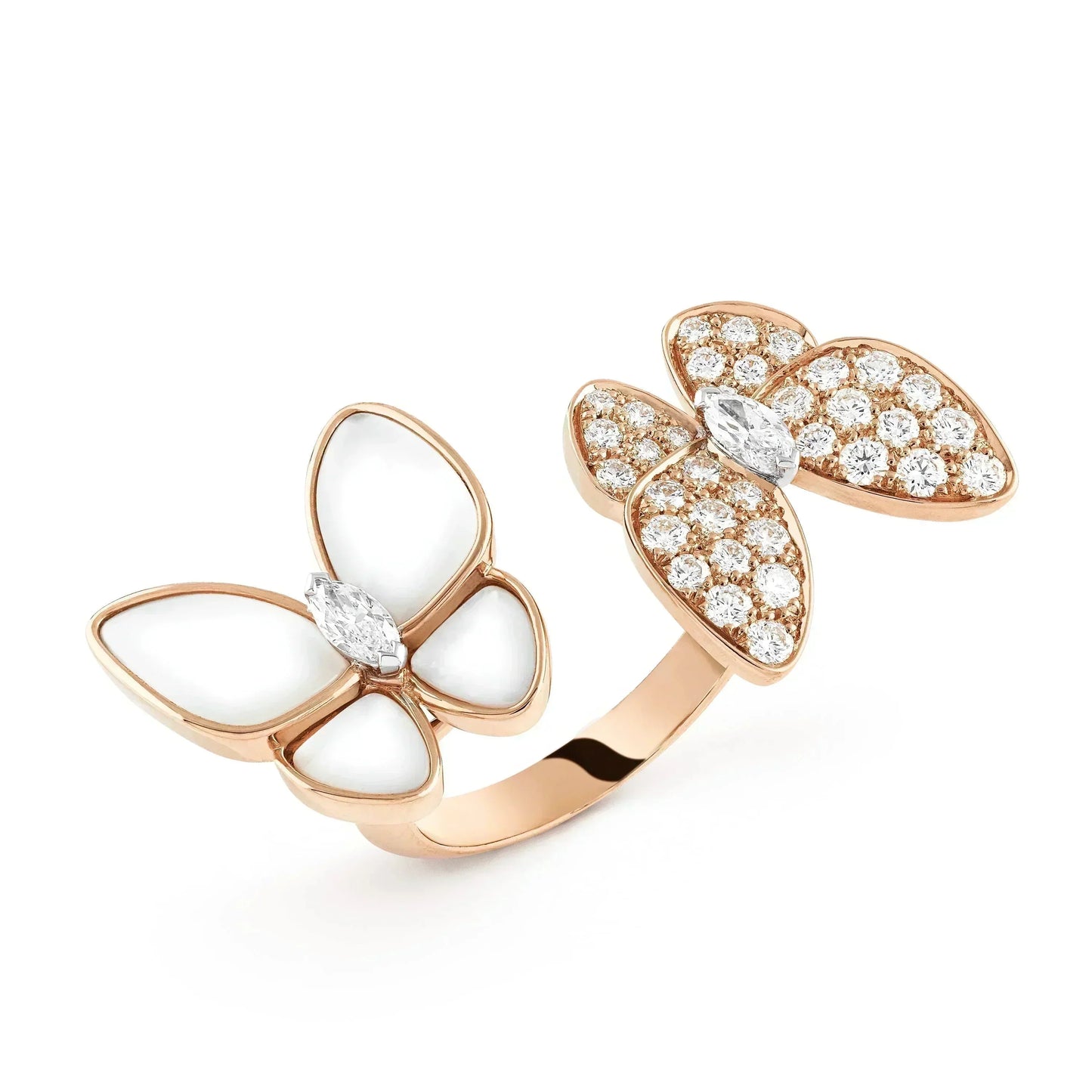 [Clover Jewels]TWIN BUTTERFLY DIAMOND MOP RING