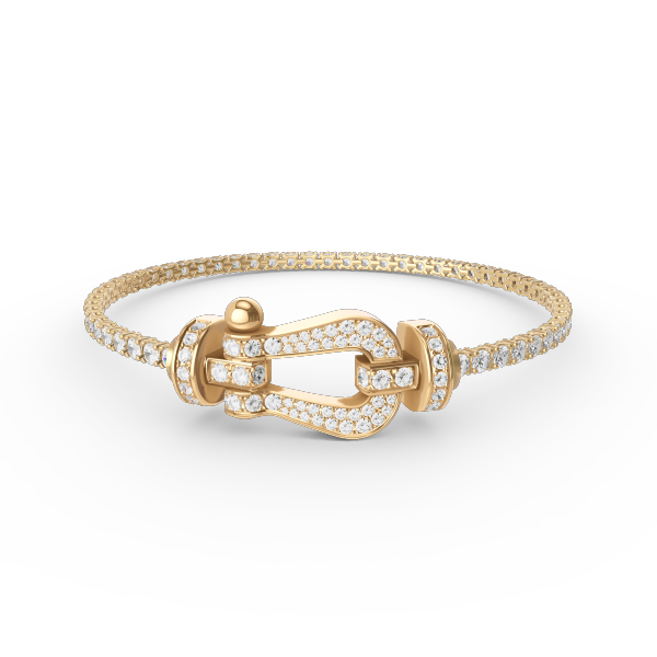 [Clover Jewels]FORCE  LARGE HORSESHOE FULL DIAMOND TENNIS BRACELET